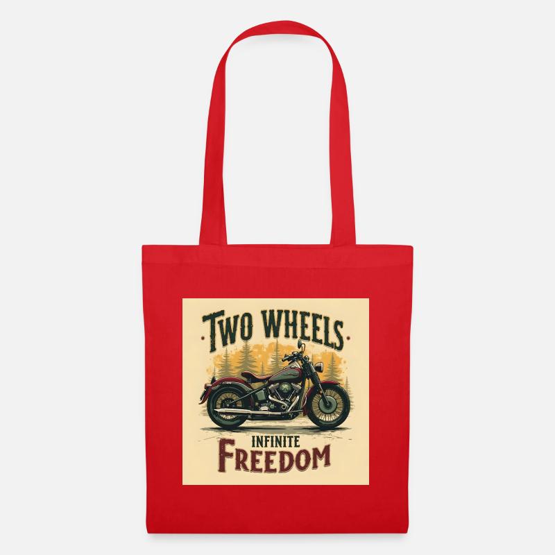Two Wheels, Infinite Freedom - Stoffbeutel - Rot