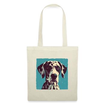 Dalmatian Portrait – Pop Art Vintage in Blue - Tote Bag - red - Front
