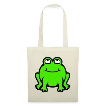 Frog toad smiles funny looks up - Tote Bag - red - Front