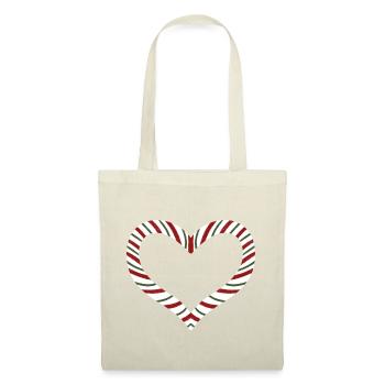 Candy Cane Rayé Coeur - Sac en tissu - rouge - Devant