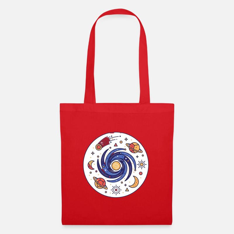Cosmic Vortex Galaxy - Tote Bag - red