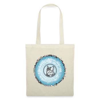 Cat Circle Blue Silhouette - Tote Bag - red - Front