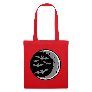 Lots of bats silhouette cool crescent moon night - Tote Bag - red - Front