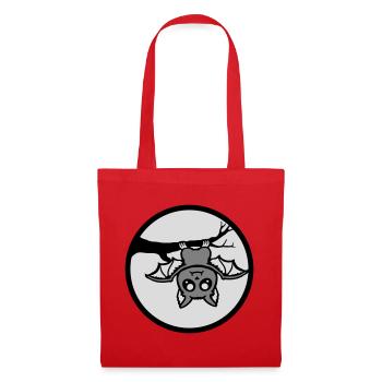 Bat Hanging Moon Branch Halloween Cute Cute - Tote Bag - red - Front