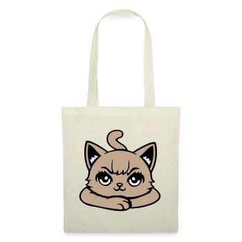 Cat, Grim, Angry, Eye, Crossed, Paws, Naughty - Tote Bag - red - Front