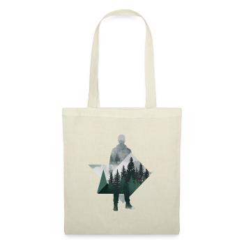 Modern Forest Geometric Human Silhouette - Tote Bag - red - Front