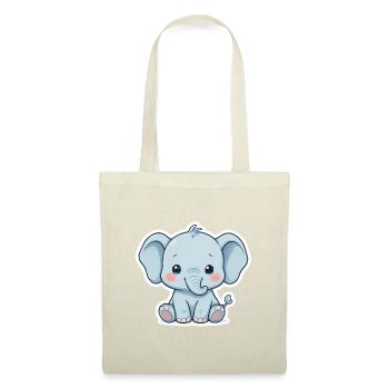 Autocollant éléphant bébé bleu - Sac en tissu - rouge - Devant