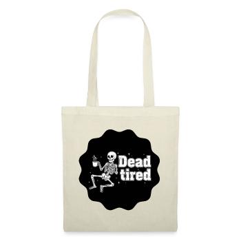 Dead tired - Müdes Skelett schwarzer Kaffee - Stoffbeutel - Rot - Vorne
