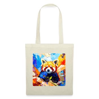 Panda Rouge Fleur Bleue - Sac en tissu - rouge - Devant