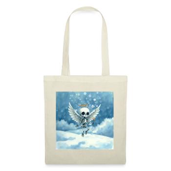 Skeleton angel with halo in clouds - Tote Bag - red - Front