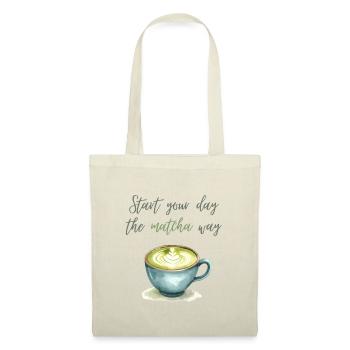 Beginnen Sie Ihren Tag auf die Matcha-Art Aquarellkunst - Stoffbeutel - Rot - Vorne