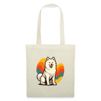 Chien Samoyède Prisme Retro Wave - Sac en tissu - rouge - Devant