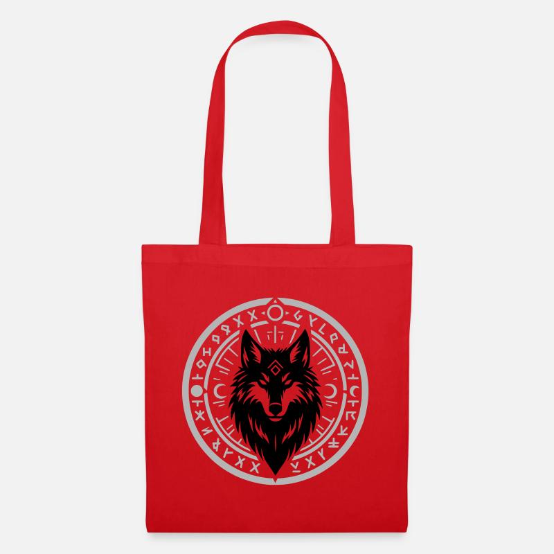 Rune Star Circle Emblem - Tote Bag - red