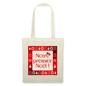 Notre Premier Noël - Sac en tissu - rouge - Devant