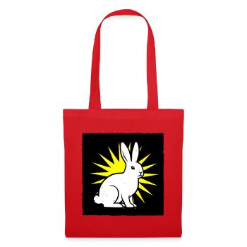 Cooler Hase im Punk Rock & Pop Art Stil - Stoffbeutel - Rot - Vorne
