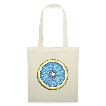 Blue Lemon Cut Art - Pop Art Motif - Tote Bag - red - Front