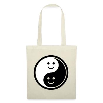 Yin Yang avec Smileys | Symbole de solde positif - Sac en tissu - rouge - Devant