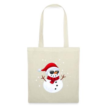 Bonhomme de neige cool avec des lunettes de soleil - Sac en tissu - rouge - Devant