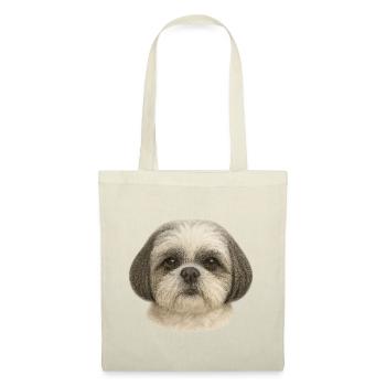 Portrait de Shih Tzu doux - Sac en tissu - rouge - Devant