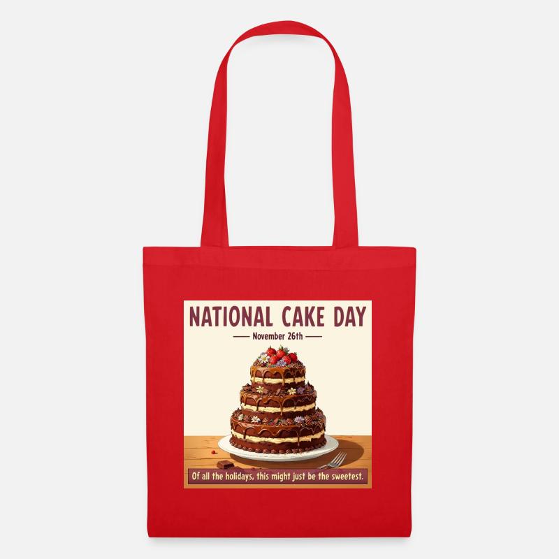 National Cake Day – Tag des Kuchens - Stoffbeutel - Rot