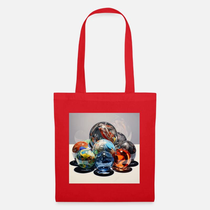 Jeu de couleurs Boules de verre Art de reflet - Sac en tissu - rouge