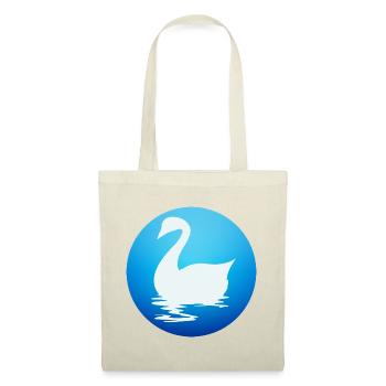 Elegant swan silhouette on blue water - Tote Bag - red - Front