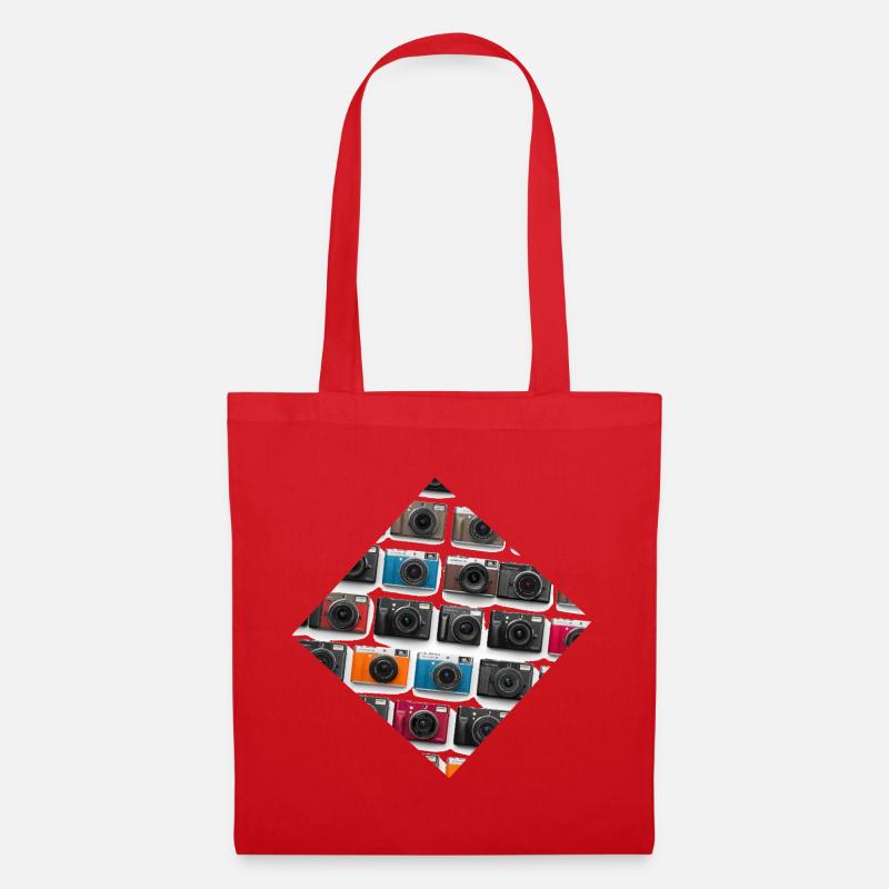 Colorful camera pattern print - Tote Bag - red