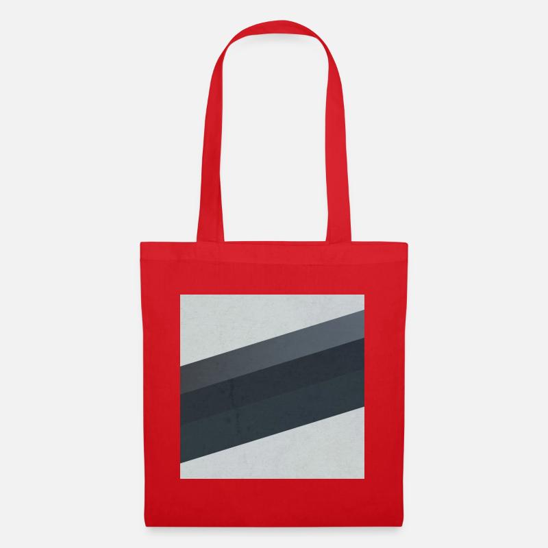 Scandi Geometric Art Grau Sand - Stoffbeutel - Rot