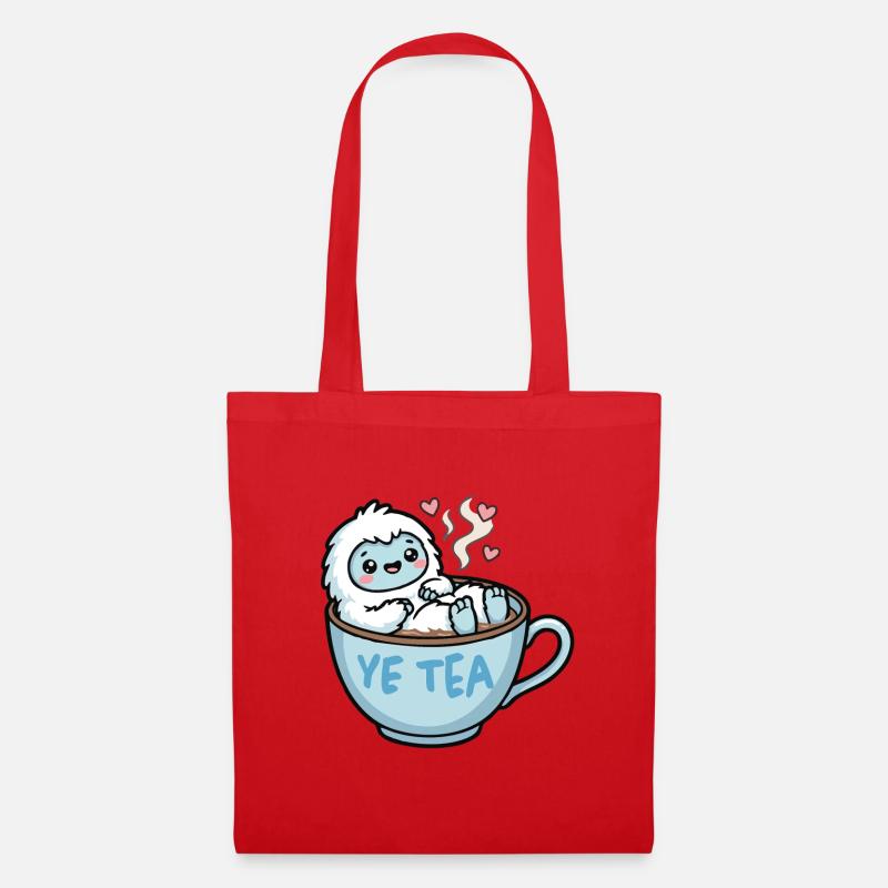 Yeti in a tea mug - Tote Bag - red
