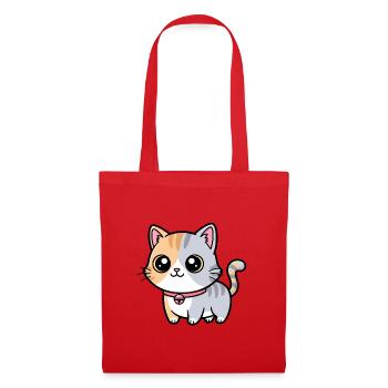 Calico Kitten Collar Charm - Tote Bag - red - Front