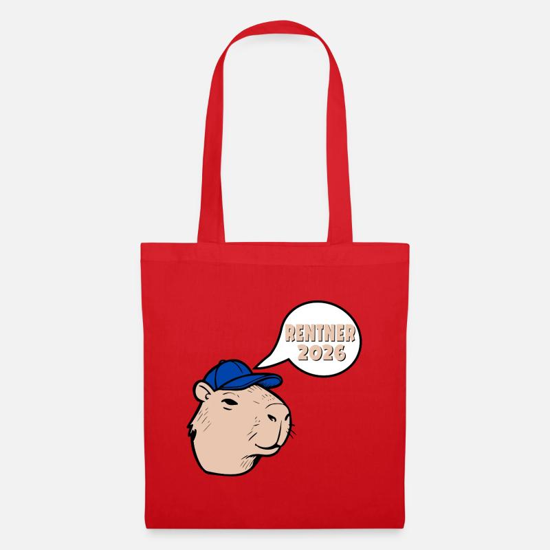 Rentner Rente 2026 Capybara - Stoffbeutel - Rot