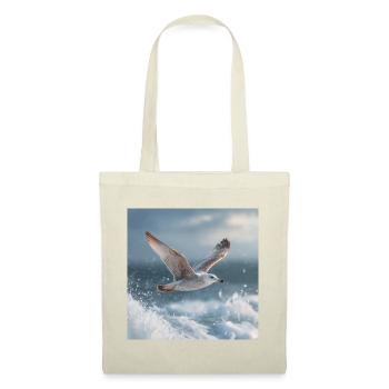 Seagull in flight North Sea Maritime Art - Tote Bag - red - Front