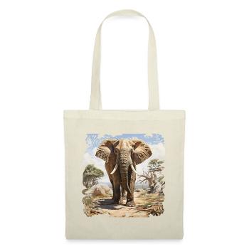 Éléphant de savane dans un style aquarelle - Sac en tissu - rouge - Devant