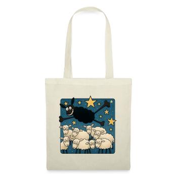 Mouton noir - Sac en tissu - rouge - Devant
