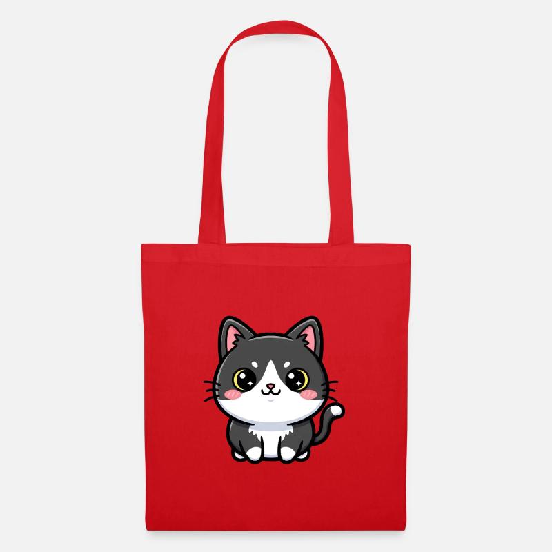Charme Chibi Chat - Sac en tissu - rouge
