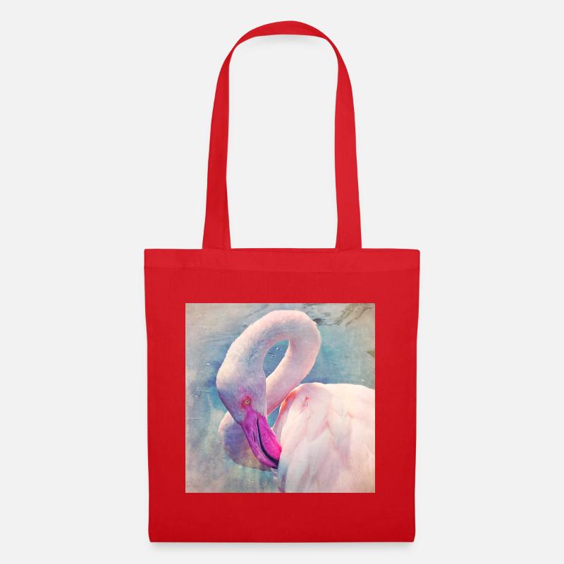 Flamingo in pastel light - Tote Bag - red