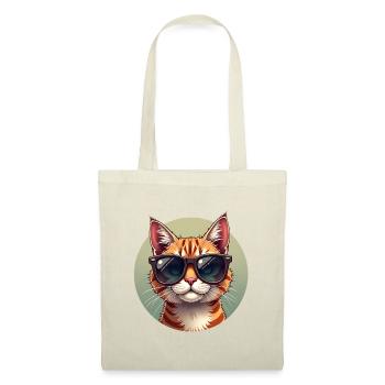 Cool cat with sunglasses cat portrait - Tote Bag - red - Front