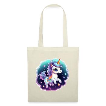 Kosmisches Einhorn mit Schal - Stoffbeutel - Rot - Vorne