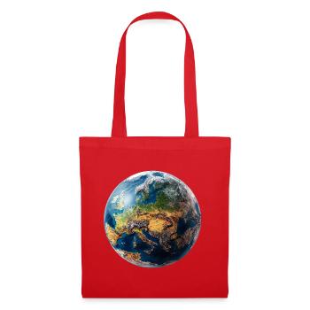 Conception du globe : paysage Europe-Asie - Sac en tissu - rouge - Devant