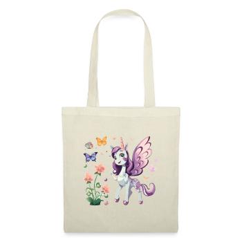 Purple Unicorn with Butterflies - Tote Bag - red - Front