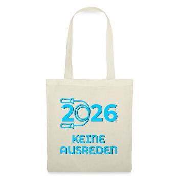 Keine Ausreden Sport 2026 - Stoffbeutel - Rot - Vorne