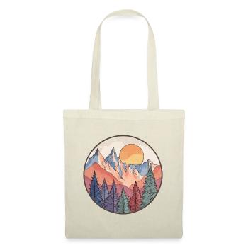 Mountain at sunset – Nature motif - Tote Bag - red - Front