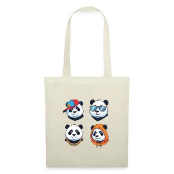 Panda Streetstyle Avatare Set - Stoffbeutel - Rot - Vorne