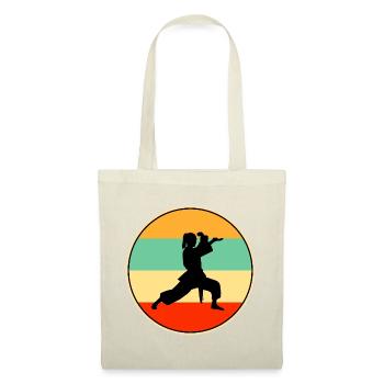 Joueuse vintage de karaté féminine arts martiaux rétro - Sac en tissu - rouge - Devant