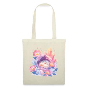 Sleeping hedgehog in the crystal garden - Tote Bag - red - Front
