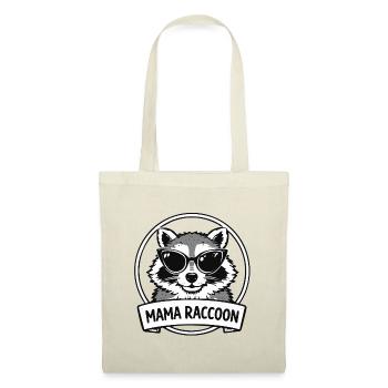 Mom Raccoon with Sunglasses Logo - Tote Bag - red - Front