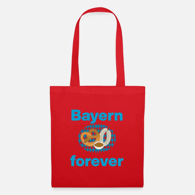 BAYERN FOREVER, BREZNLOVE, WEISSWURST, A MSSS BIER - Stoffbeutel - Rot