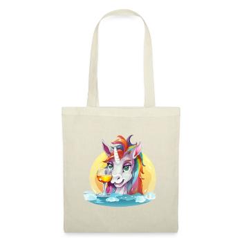 Colorful Unicorn with Wine - Tote Bag - red - Front