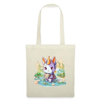 Lapin licorne errant avec carte - Sac en tissu - rouge - Devant