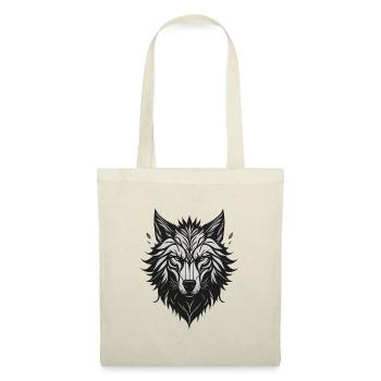 Night Stylized Wolf - Tote Bag - red - Front